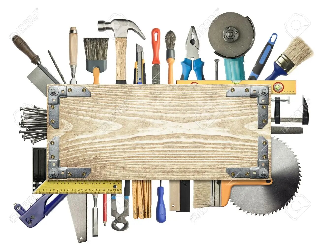 12781860-carpentry-construction-background-tools-underneath-the-wood-plank-